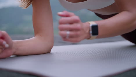 woman doing plank exercise