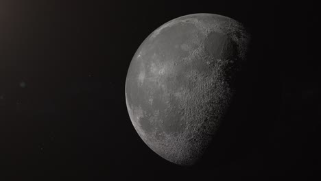 vista de la luna desde el espacio, estructura detallada, cráteres hechos por meteoritos y asteroides