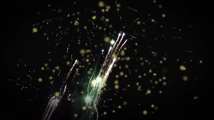 Animazione di fuochi d'artificio su sfondo nero