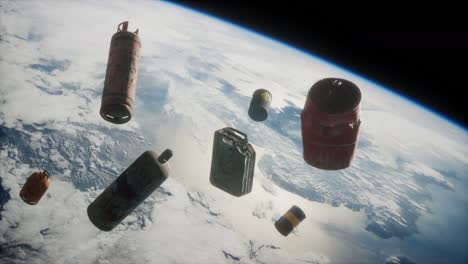 contaminación de la atmósfera del planeta tierra y el espacio