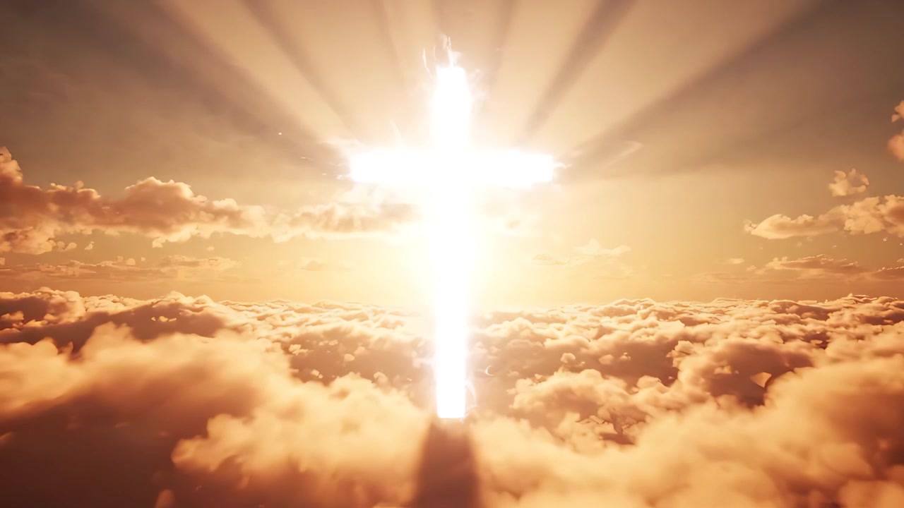 Sfondo per Adorazione 4K: Croce Cristiana e Luce Celeste