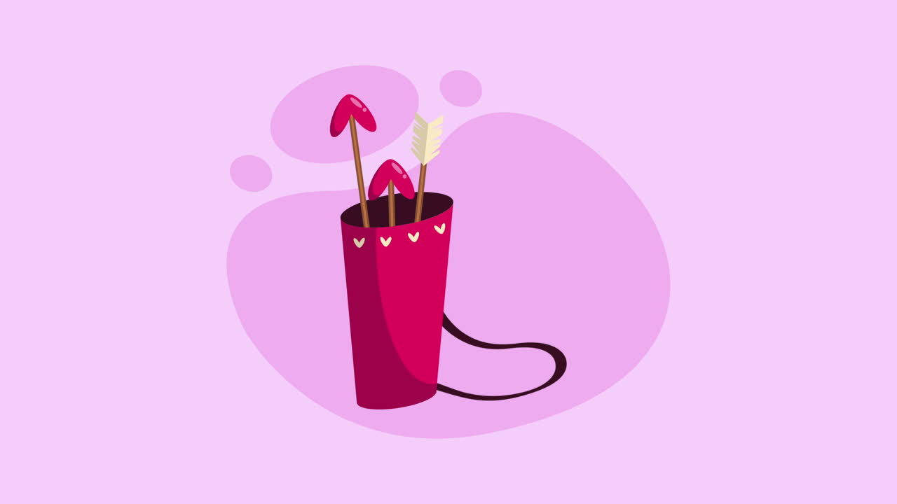 un lindo cargador de flechas rojas con flechas en forma de corazón