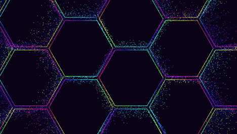 Patrón-Hexagonal-Vibrante-Creado-Con-Puntos-De-Colores