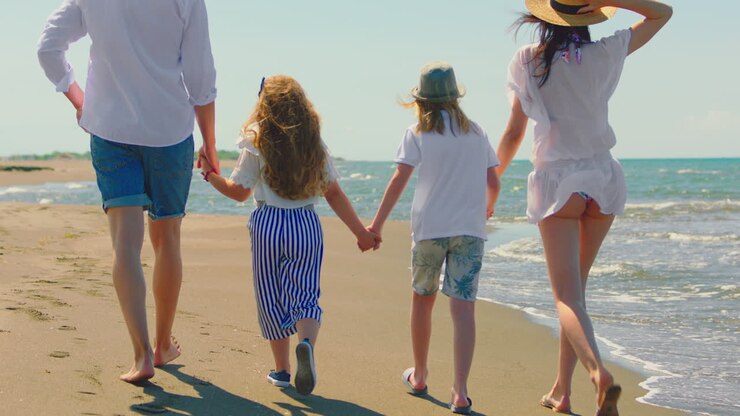 día de playa familiar