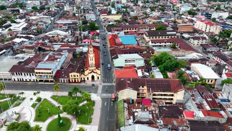 Aerial-view-of-Iquitos,-Peru,-also-known-as-the-Capital-of-the-Peruvian-Amazon