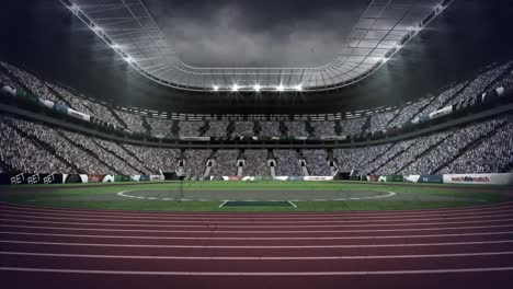 animation of networks of connections turning over sports stadium