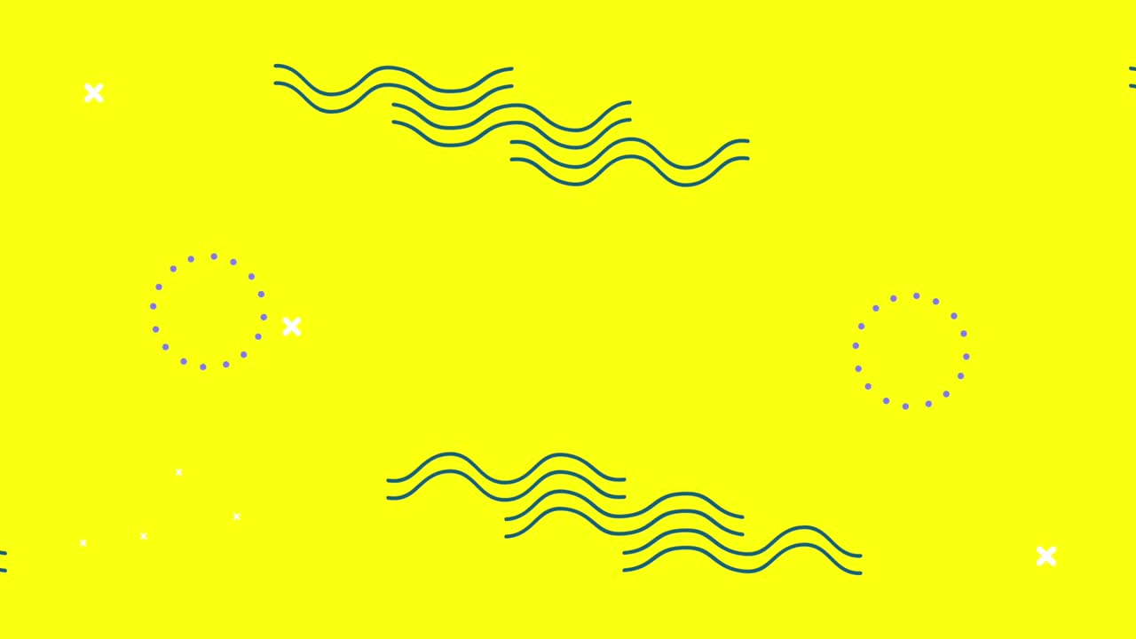 기하학적 그림과 노란색 배경의 색상 멘피스 스타일