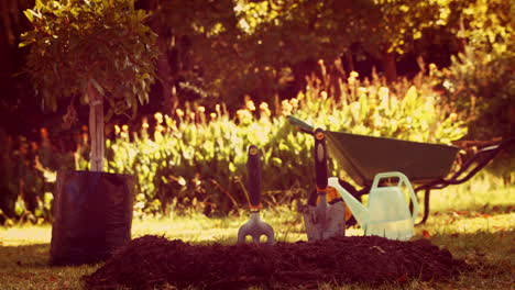 View-of-gardening-tool-in-the-park-