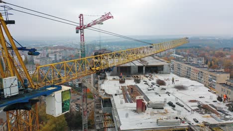 construction of a residential apartment complex. aerial view.