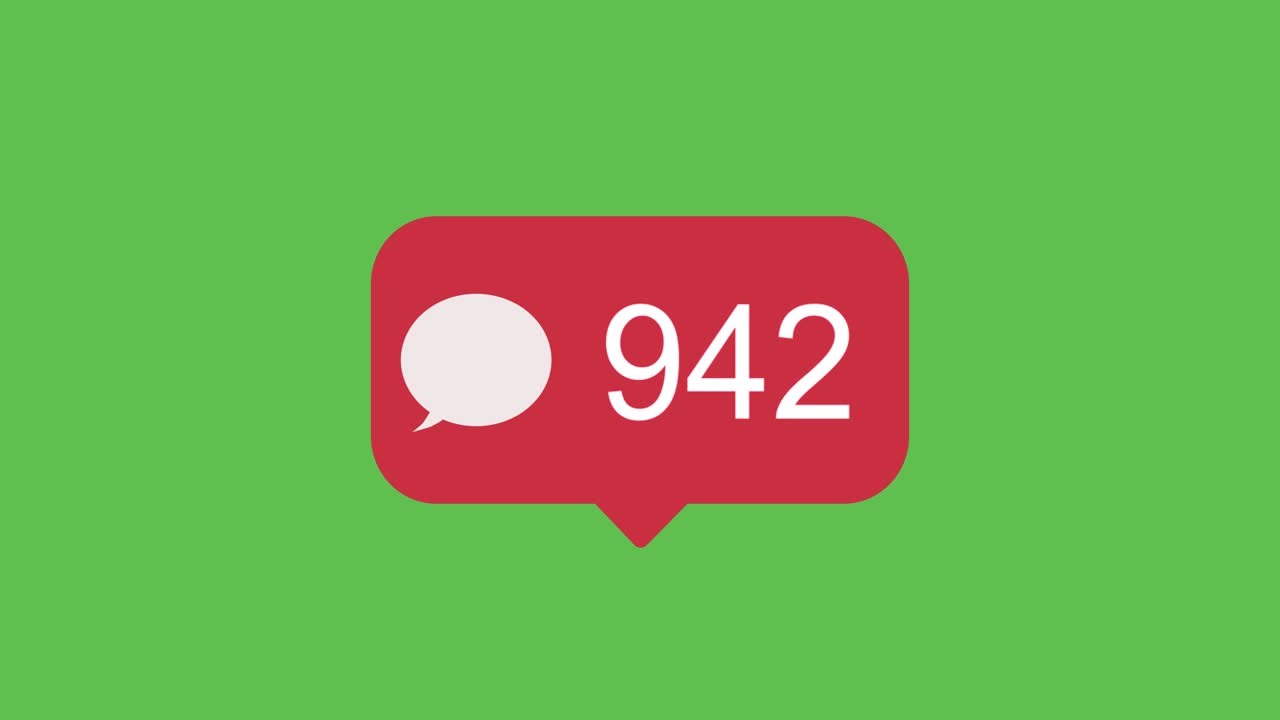 Increasing number of comments on social networks on chroma key.