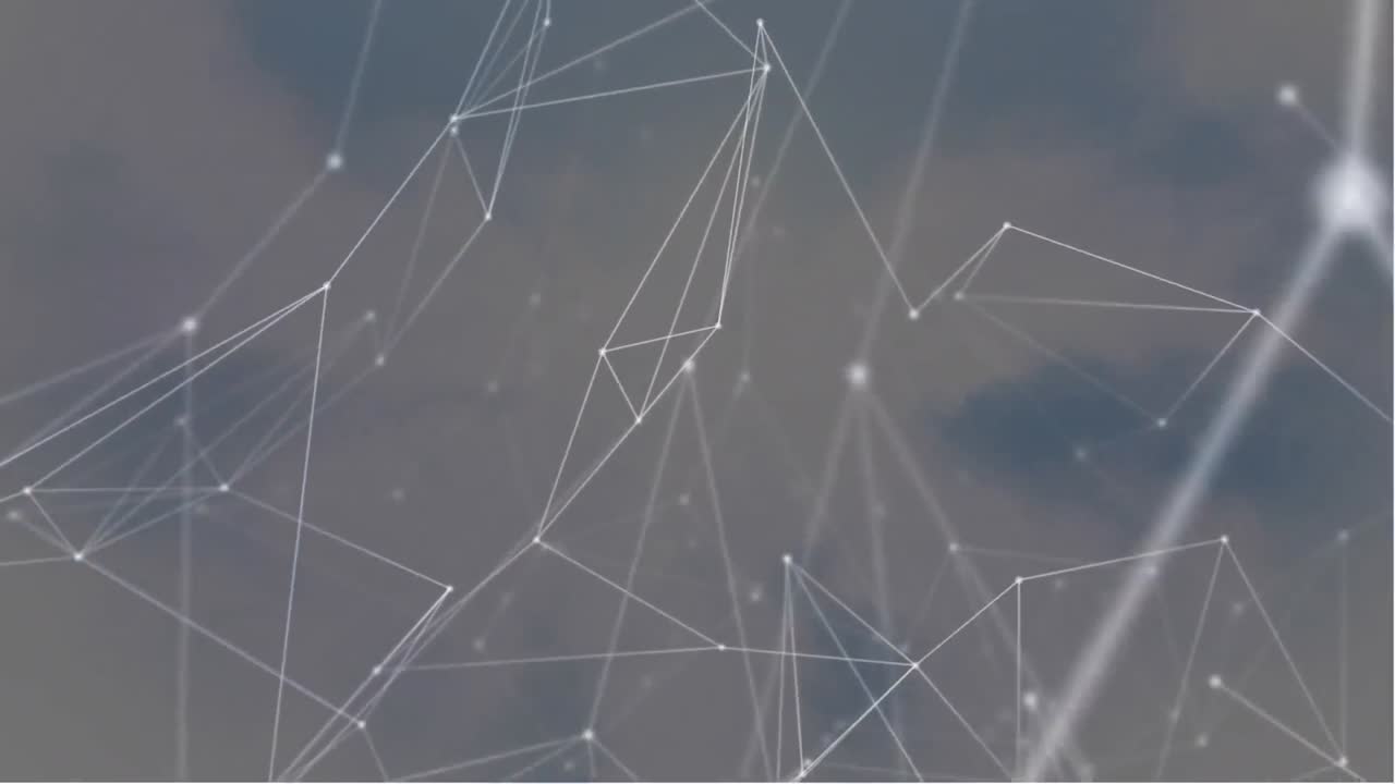 Animation of network of connections over sky