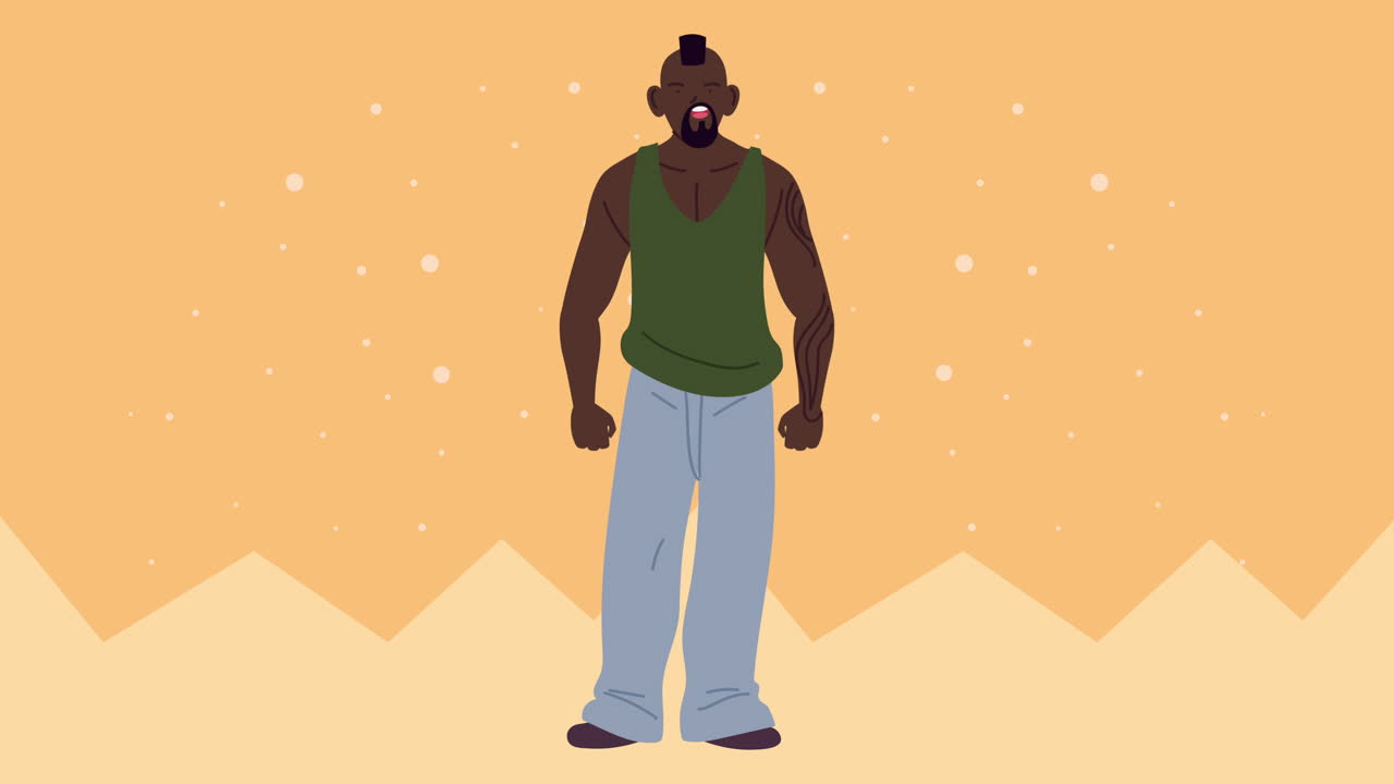 흑인 남자 의 만화 일러스트레이션