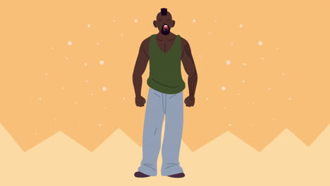 cartoon illustration of a black man