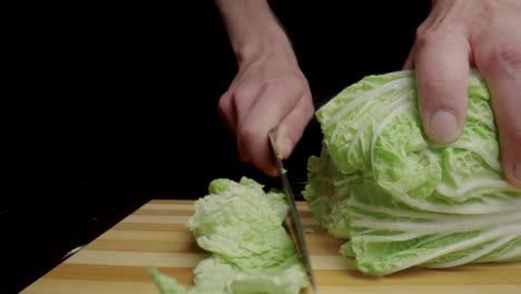 chopping chinese cabbage