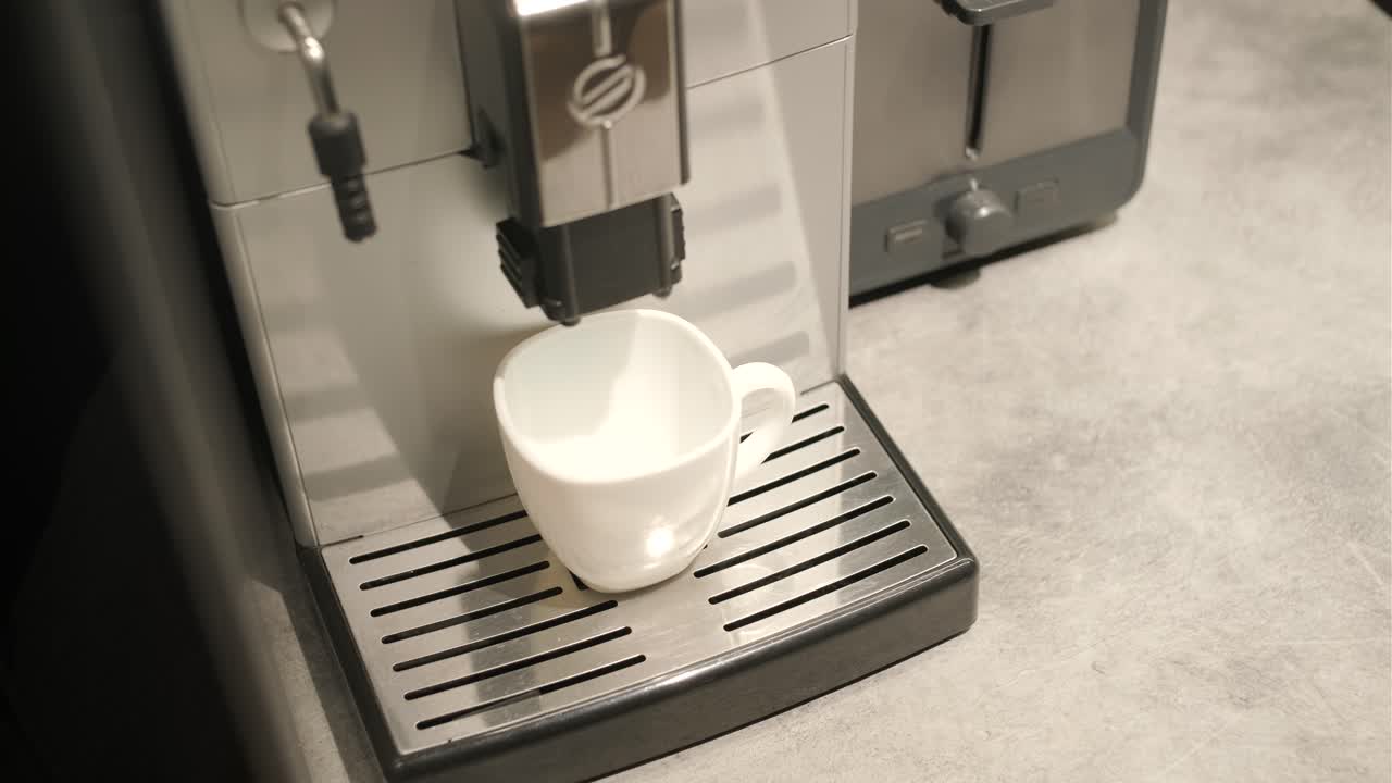 Close-up of Coffee Machine Grinding Beans for a Drink