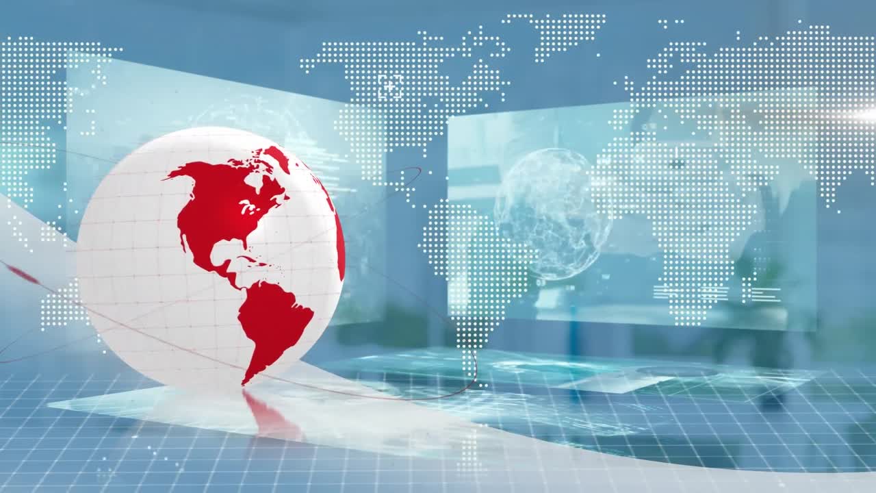 금융 데이터 처리 및 세계 오버 오피스 (globe)