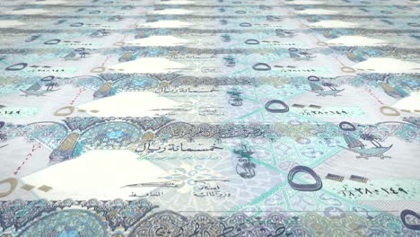 billetes de cincocientos riales de qatar, dinero en efectivo, bucle