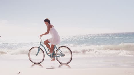 woman doing bicycle