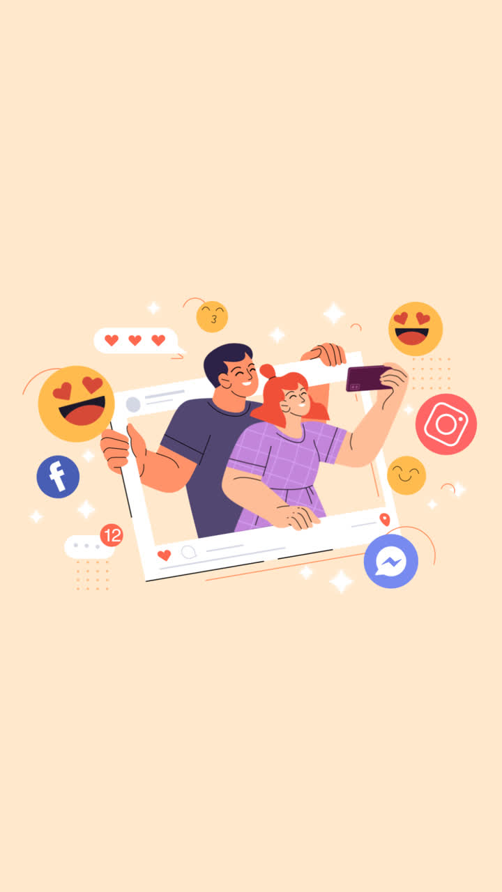 Motion Graphic of Flat illustration for social media day celebration