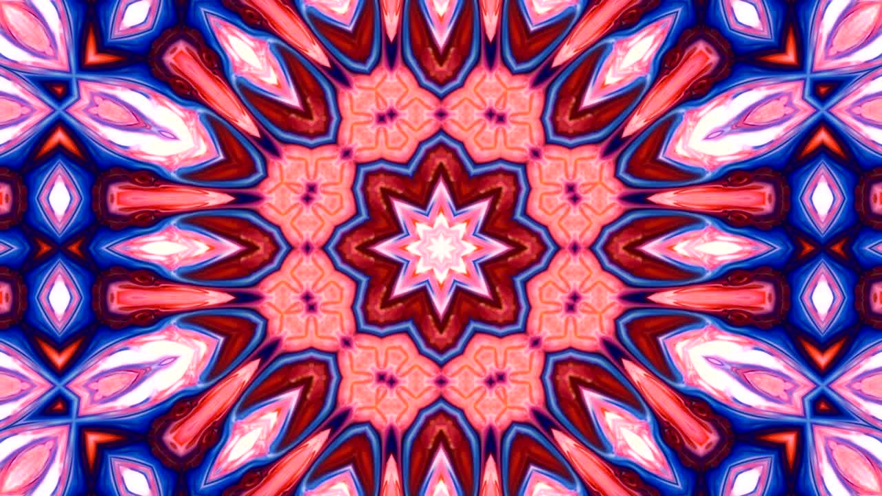 Abstract Paint Brush Ink Smooth Concept Symmetric Pattern Ornamental Decorative Kaleidoscope Movement Geometric Circle and Star Shapes