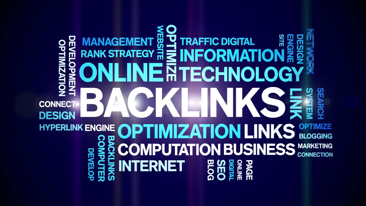 Backlinks animated word cloud,design animation kinetic typography seamless loop