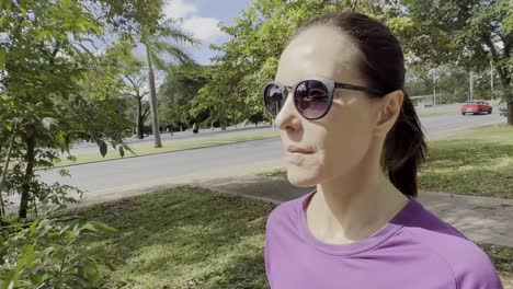 adult female, physical exercise, urban transport traffic, woodland nature