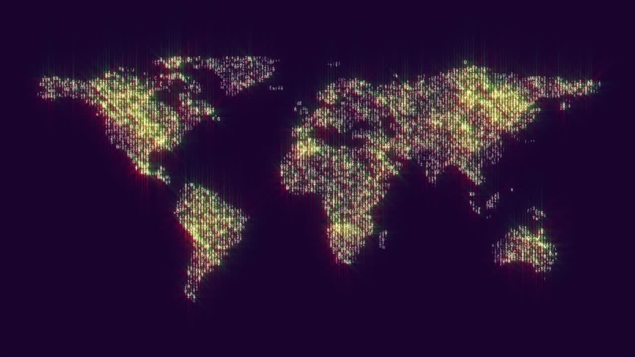 Illuminated world map UHD animation