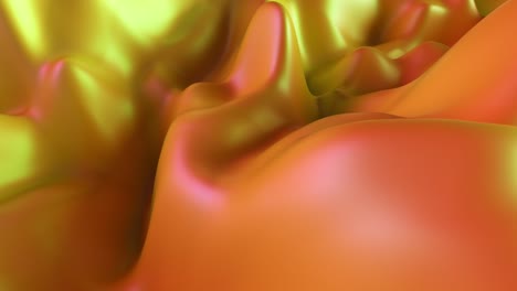 abstract motion background. yellow modern fluid noise background. deformed surface with smooth reflections and shadows. seamless loop 3d render