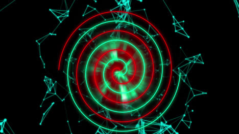 animation of neon circles over digital space with connections