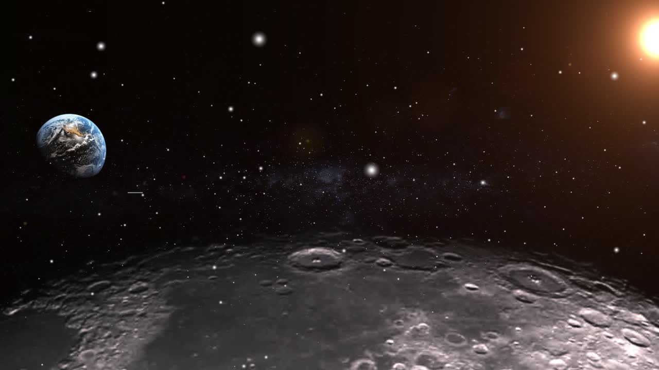 planeta tierra visto desde la superficie de la luna