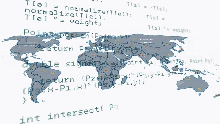 On world map fading in, C++ code sliding, computing geometry and returning vectors for network view