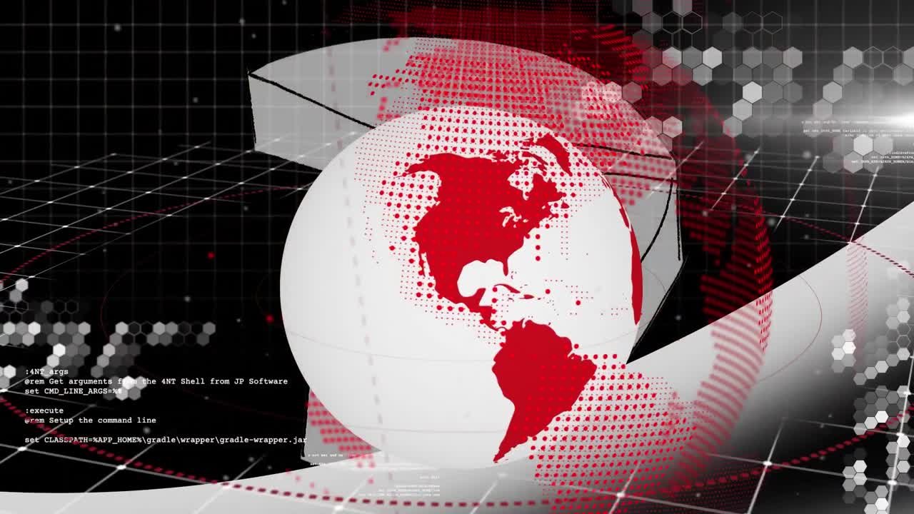 animación del procesamiento de datos en todo el mundo