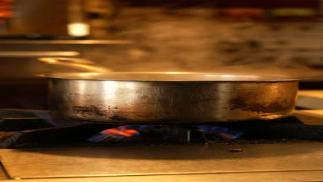 pot boiling on a gas stove