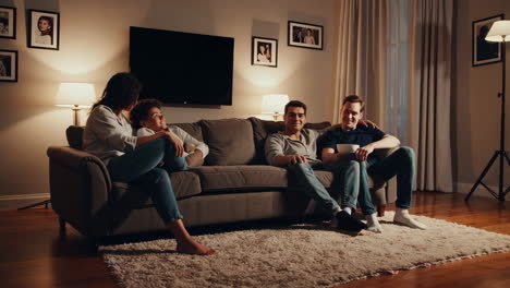 family relaxing together in living room