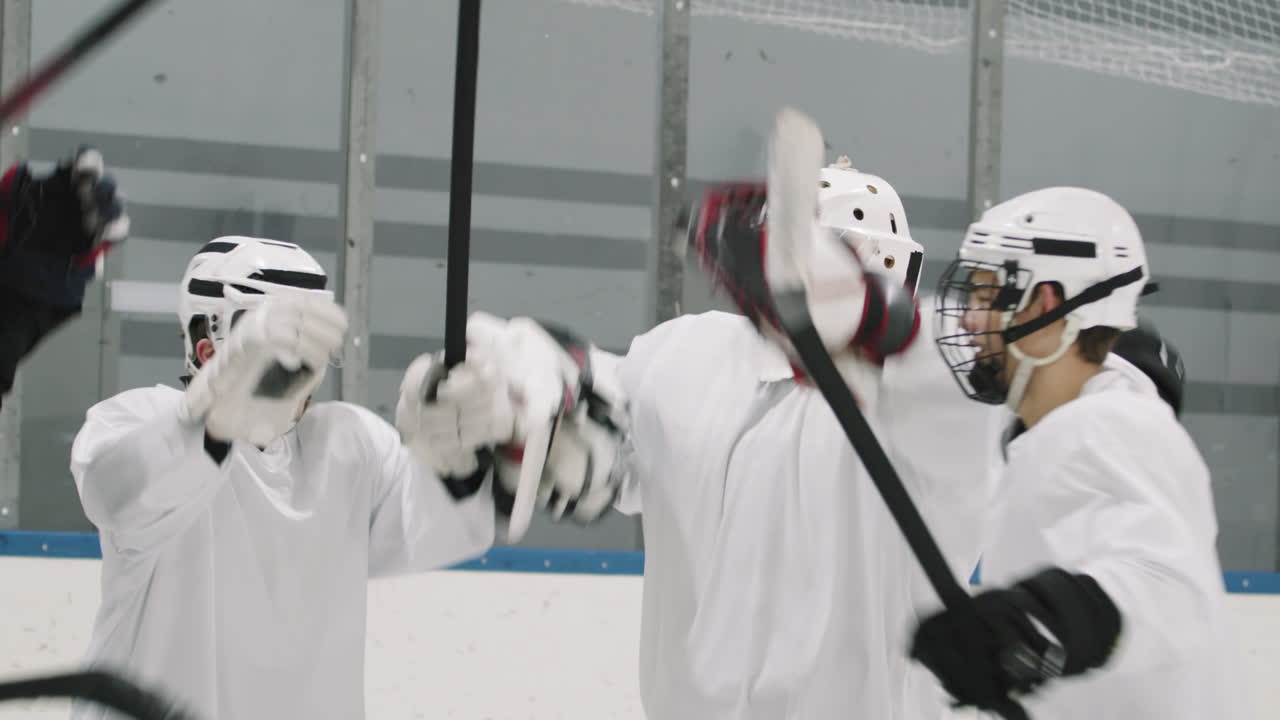 Hockey Team Hugging After Game
