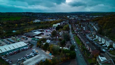 Aerial-timelapse-hyper-lapse,-hyperlapse,-motion-lapse-footage-of-busy-roads-with-heavy-traffic-moving-fast