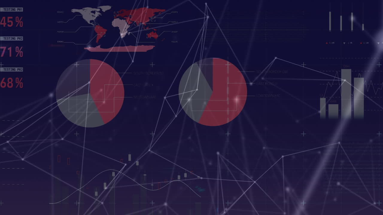 Animation of statistics and data processing over computer circuit board