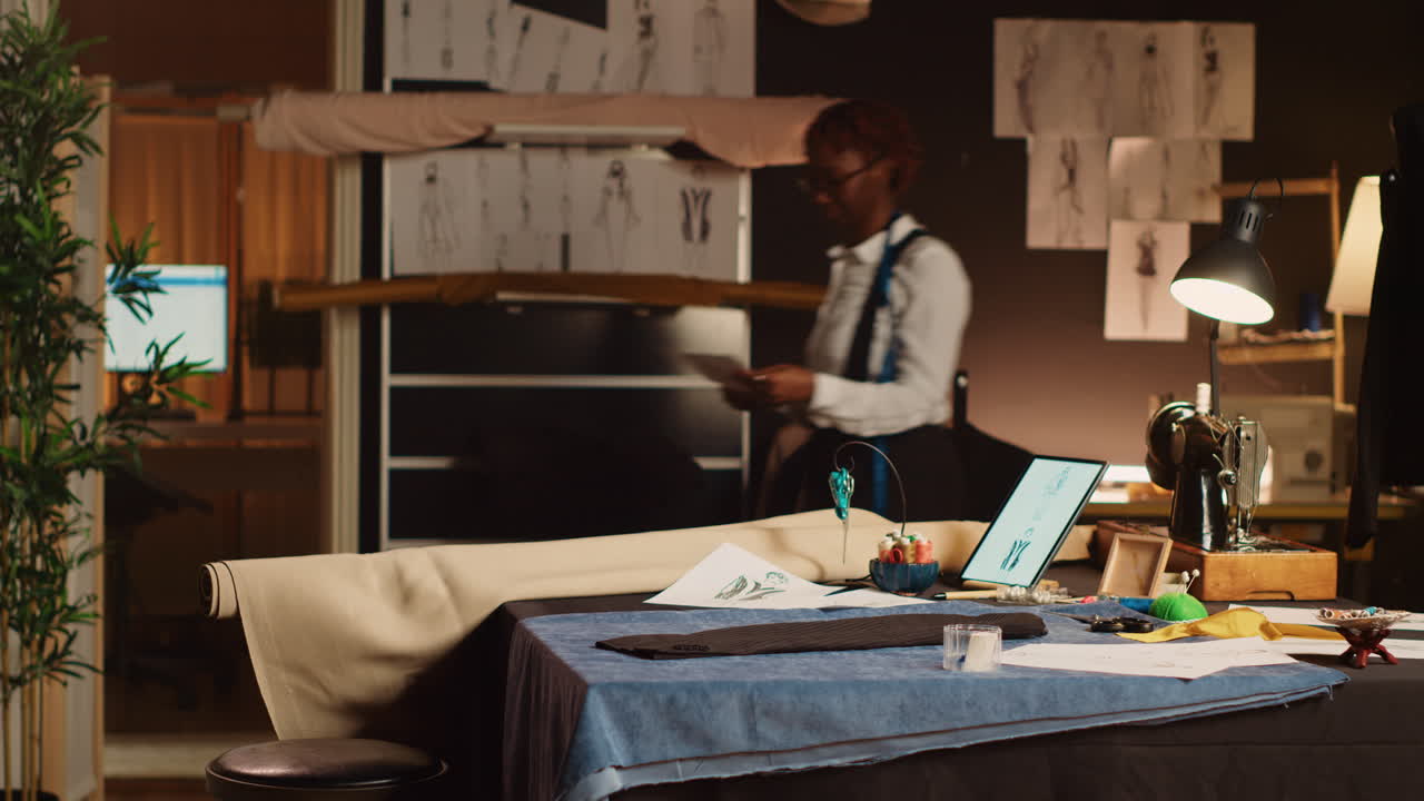 Female tailor designing clothes