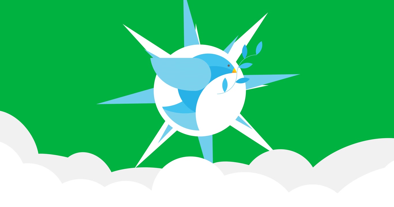 Animation of dove on transparent background