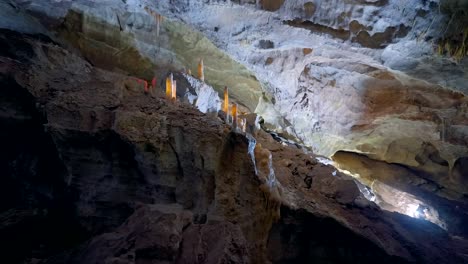 cave interior with stalactites and stalagmites