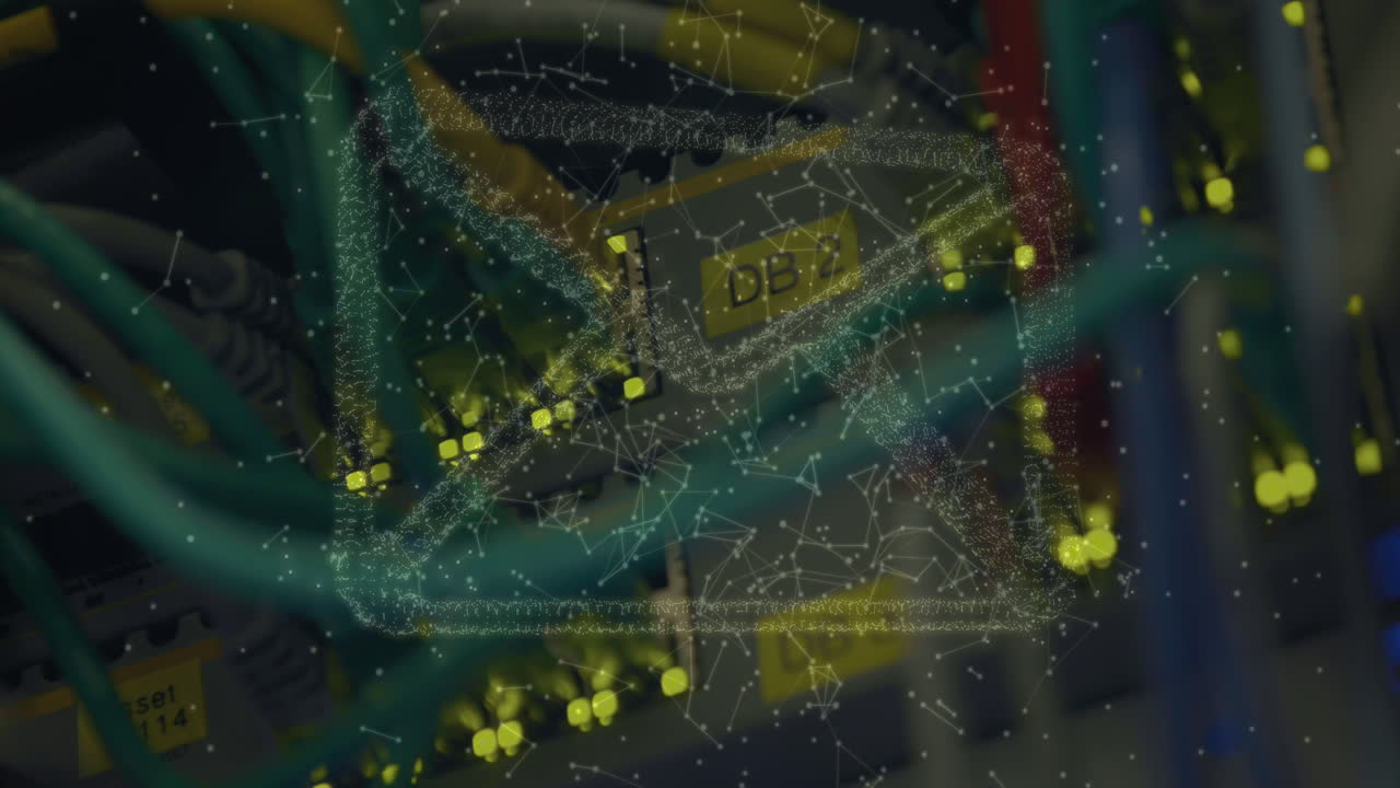 컴퓨터 와이어를 통해 이메일 아이콘의 애니메이션