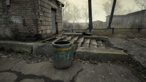 vista de la ciudad de pripyat de la zona de exclusión cerca de la central nuclear de chernobyl