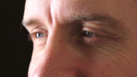 closeup eyes of a man staring