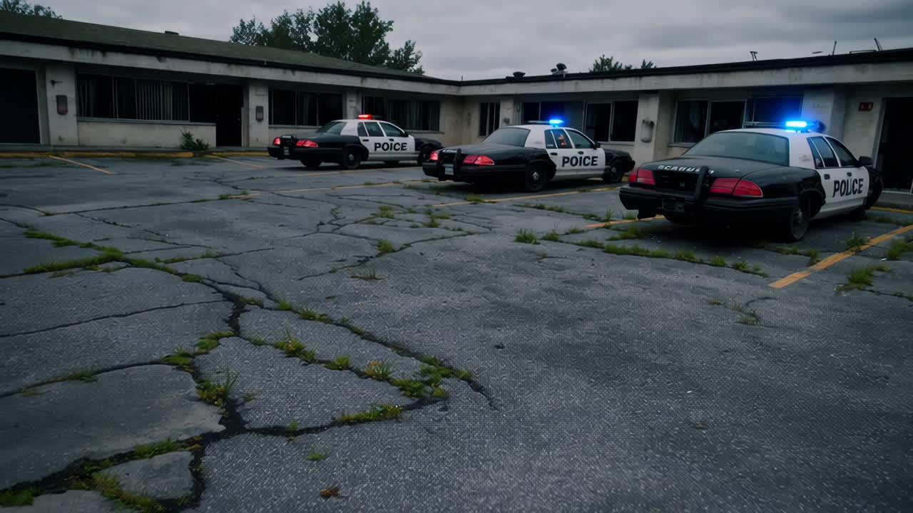 Police Cars at an Abandoned Motel
