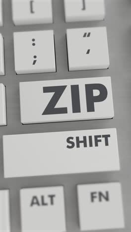 zip button pressing on keyboard vertical video