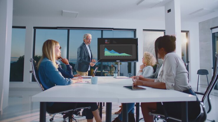 Business Presentation in Modern Office