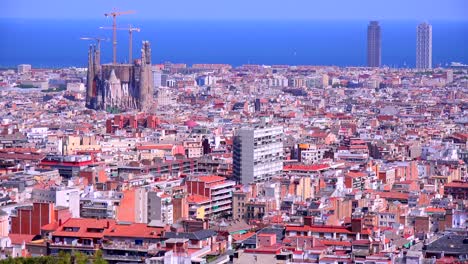 a high angle overview of barcelona spain