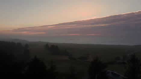 dramatic sunset over sheep ranch bandon dunes golf course in oregon