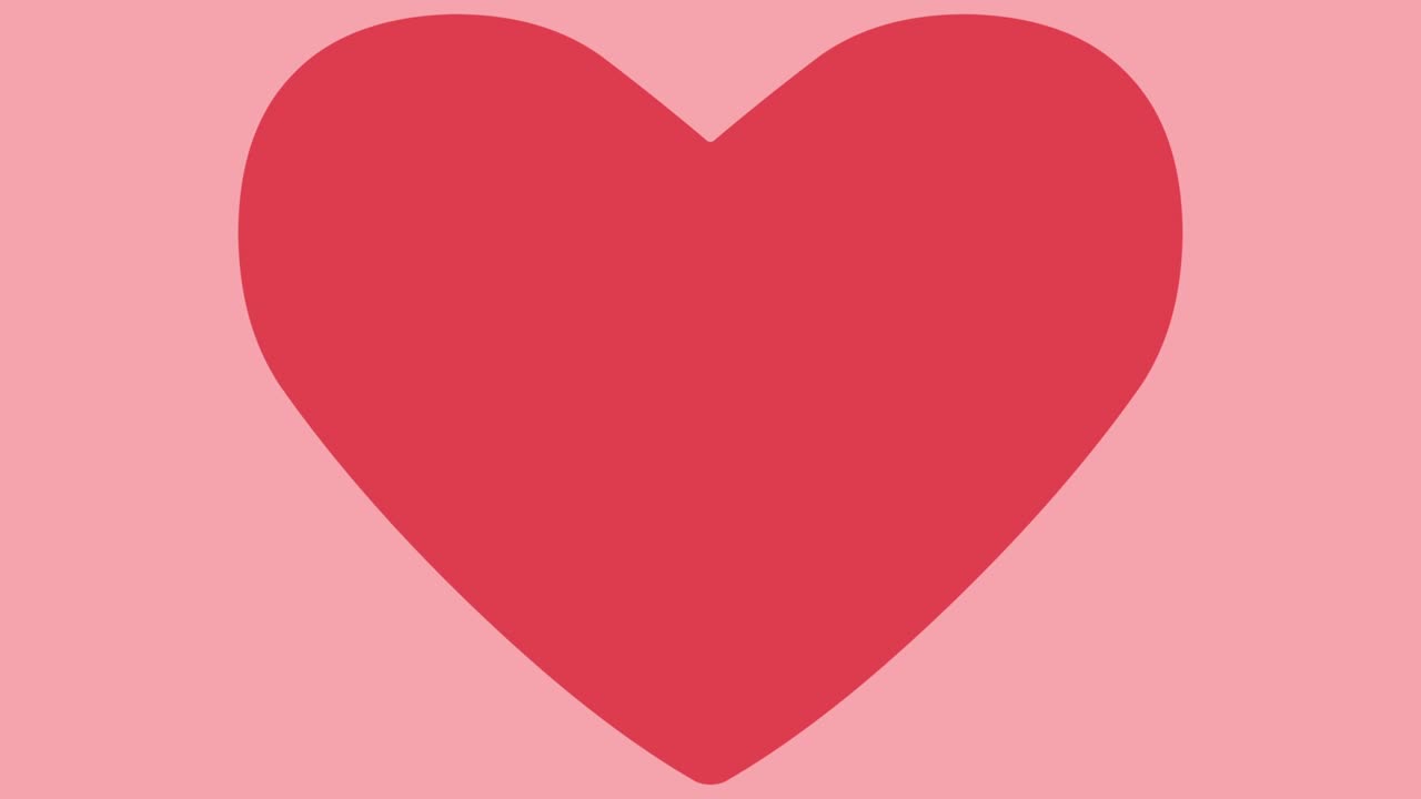 Motion Graphics con cuore carino che cresce rosso