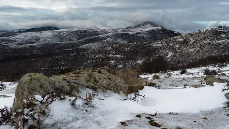 moving timelapse winter sunset mountain clouds moving zooming in greece lailias